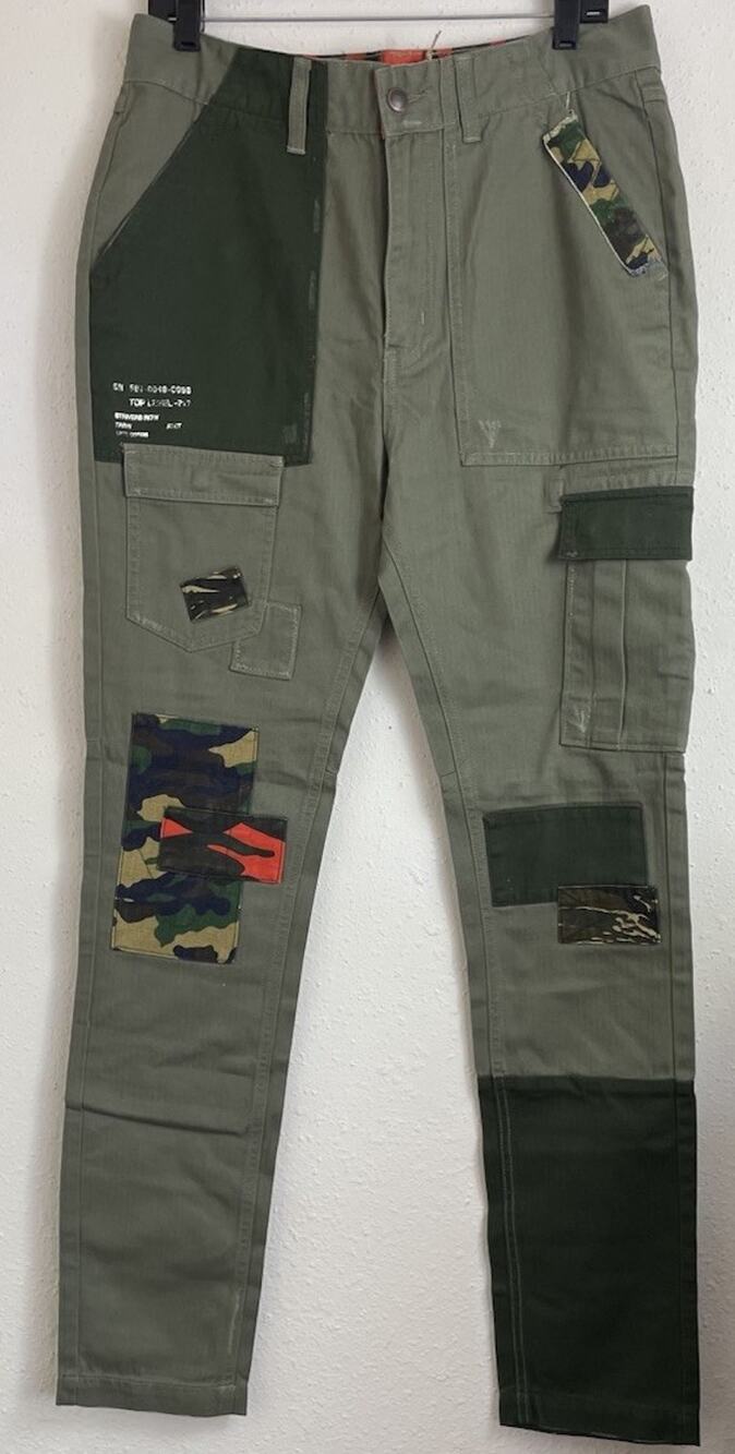 Strivers Row Camp Shields Cargo Patchwork Utility Paratrooper Pants Men's 32x32